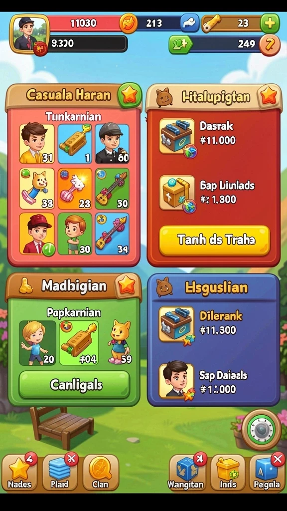 neko4d - Screenshot memperlihatkan pilihan item dalam permainan.
